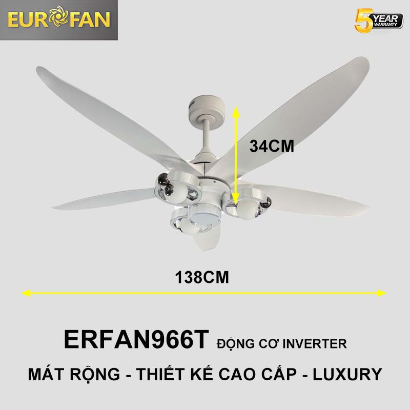 Kích thước quạt trần 5 cánh là bao nhiêu