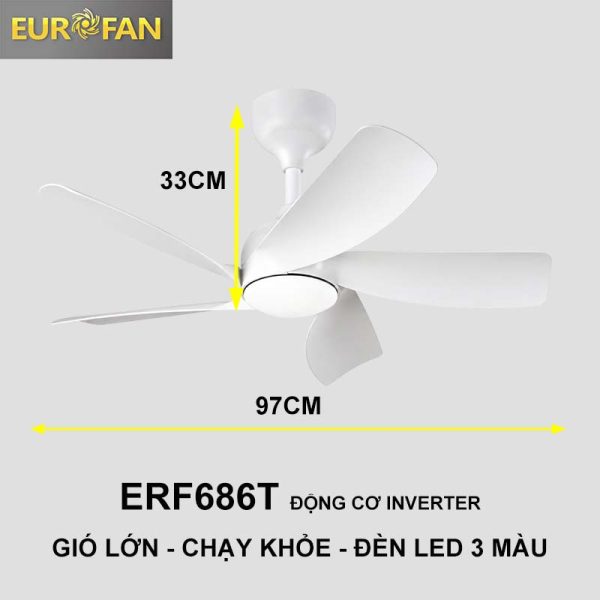 Quạt trần đèn chung cư Eurofan ERF686T