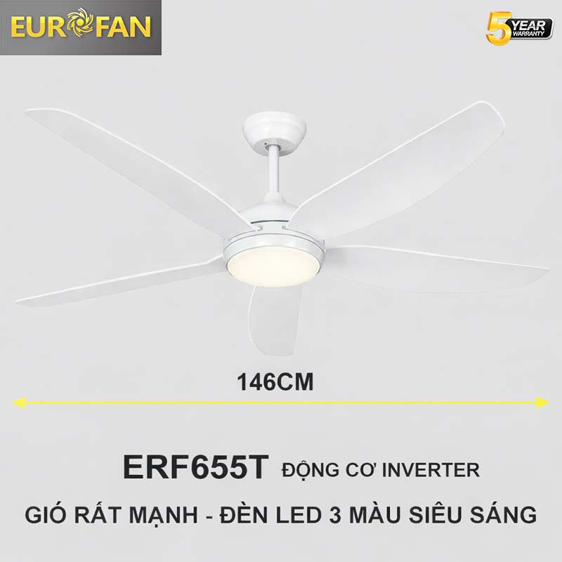 Quạt trần đèn gió mạnh ERF655T
